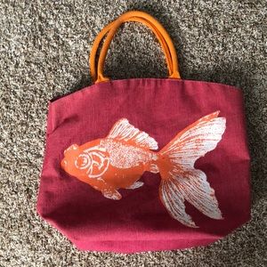 2 CHIC PINK & ORANGE  BEACH BAG